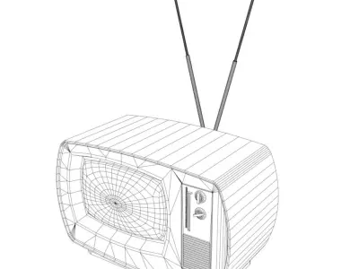 Retro TV Low-poly 3D model