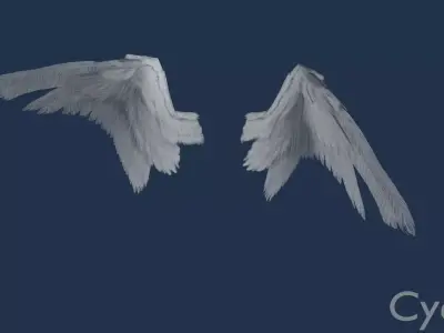 Wings cycles angel Low-poly 3D model