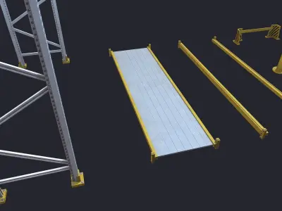 Warehouse Racks Shelves Low-poly 3D model