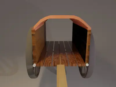 Midieval cart Low-poly 3D model