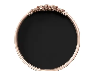 ROSETTE ARCHED DRESSER AND ROUND MIRROR  3D model