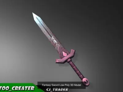 Fantasy Sword Collection Pack Low-Poly 3D Model