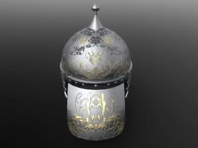 Saracen Helmet Low-poly 3D model