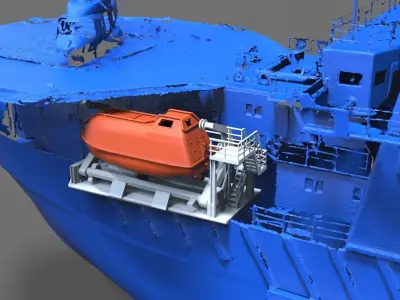 Lifeboat type A with davit for Seabex One 3D print model