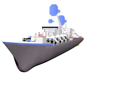 Moskva Cruiser Russian warship 3D model