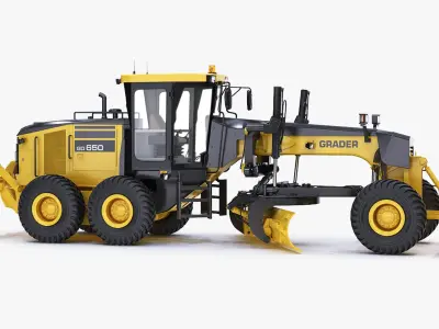 Motor Grader Generic Construction Equipment 3D model