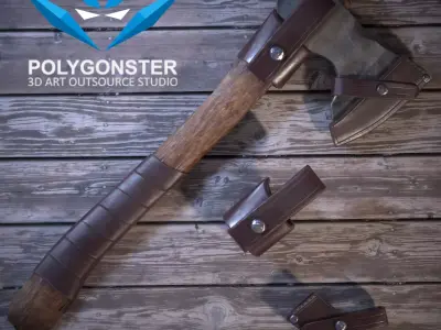 Trekking Axe - PBR Game Ready Low-poly 3D model