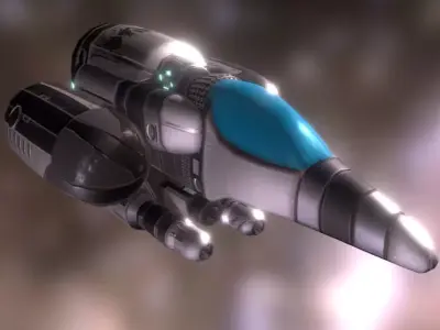 Scifi Space Ship Low-poly 3D model