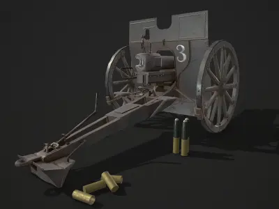 Feldkanone 96 Low-poly 3D model