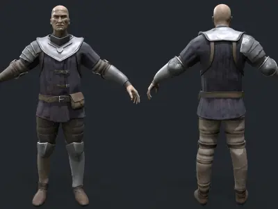 Castle guard Low-poly 3D model