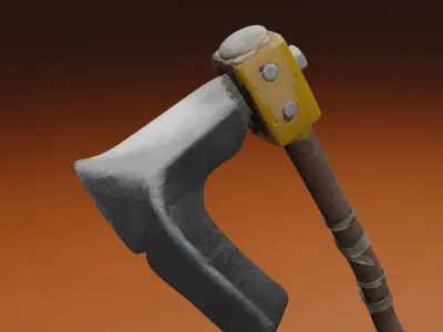 Survivalists axe PBR Low-Poly Game READY -5 Low-poly 3D model