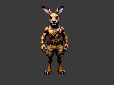 Rabbit Man Low-poly 3D model
