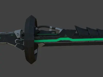 Futuristic SciFi Samurai Sword 3 Low-poly 3D model