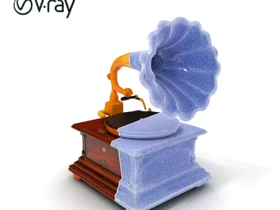 Vintage Gramophone D Model Pack Low-poly 3D model