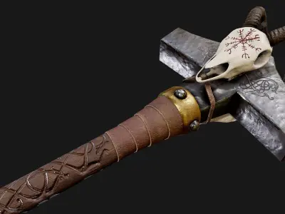 Two Handed Mjolnir Low-poly 3D model