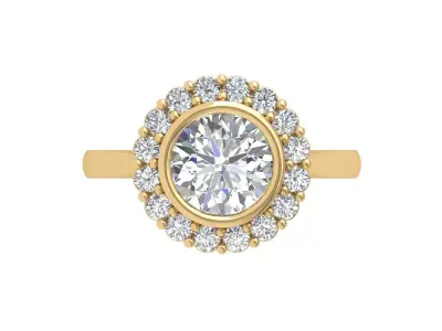 Solitaire Engagement Ring 3D print model 98