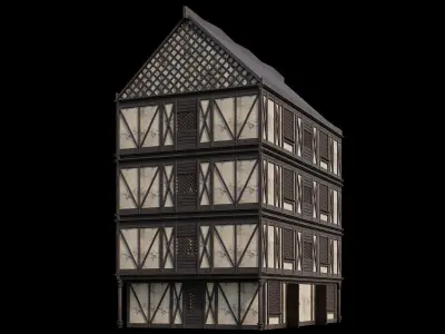Medieval Houses 45- 4K Textures Game Ready Low-poly 3D model