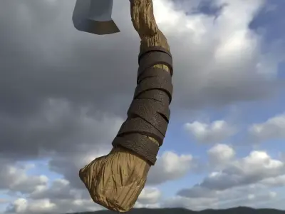 Fantasy Axe Low-poly 3D model 5