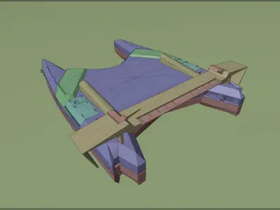 Super Speed Catamaran Low-poly 3D model