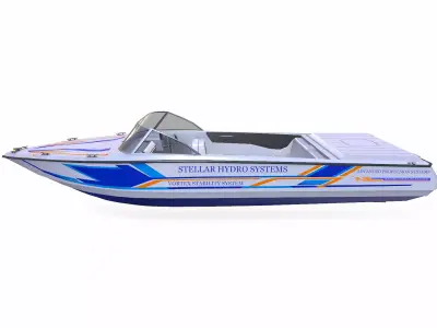Speddboat 017 Low-poly PBR Low-poly 3D model