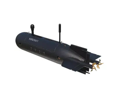 Chinese Navy HSU-001 Unmanned Underwater Vehicle UUV 3D model