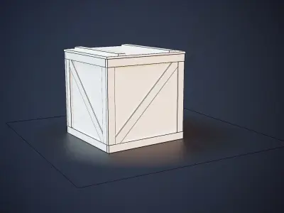Wooden Box Low-poly 3D model order