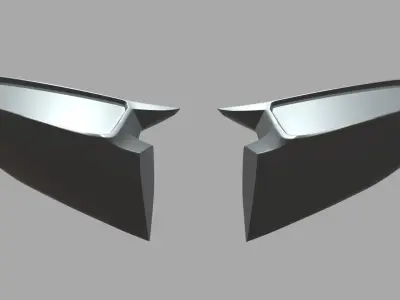 Car Mirror 020 Low-poly 3D model