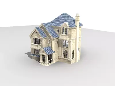 Villa house 3D model 6