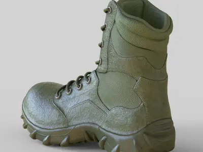 Boots Men Military Combat Low-poly 3D model