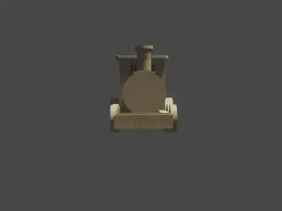 Wooden train low-poly 3D model purchase