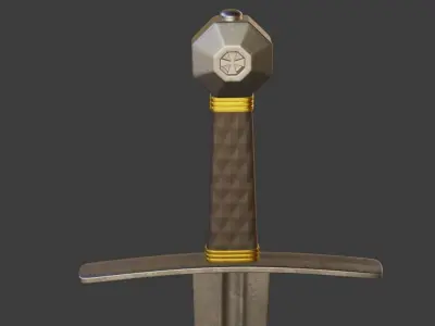 Knight Sword Low-poly 3D model