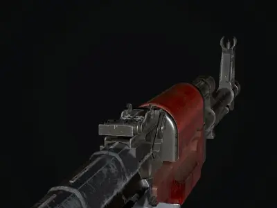 AKM74 ak - rifle Low-poly 3D model