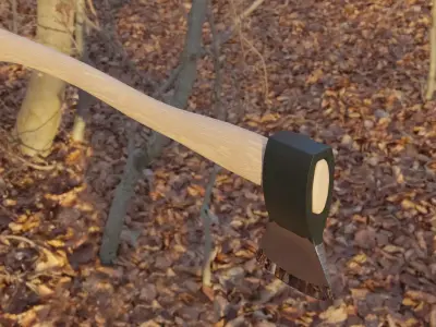 Wooden Axe Free low-poly 3D model buy