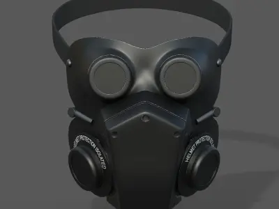 Mask helmet protection isolated scifi military  Low-poly 3D model
