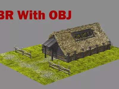 Medieval Viking House 04 Game Ready Low-poly 3D Model Low-poly 3D model purchase