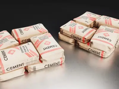 Cement Bag Stack 3D Model Low-poly 3D model