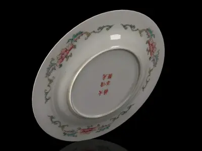 Chinese Guangxu Millefleur Plate Low-poly 3D model