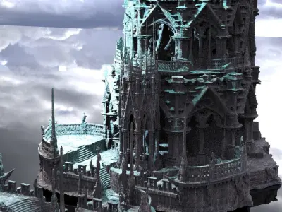 Poseidon ruins Kitbash 2 3D model