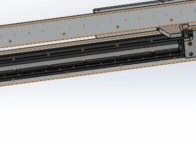 Ultra long stroke slide rail module-fine tuning 3D model