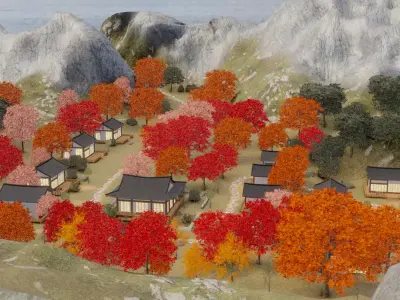 Autumn Village Retreat 3D model purchase