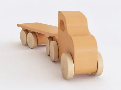 Wooden toy car color 3D model
