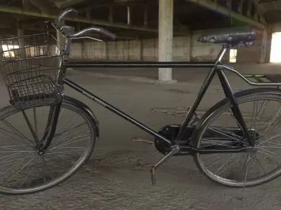 Old Bicycle Low-poly 3D model