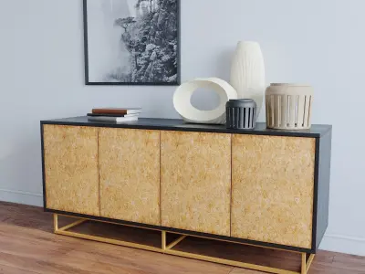 Media Console with decor 3D model