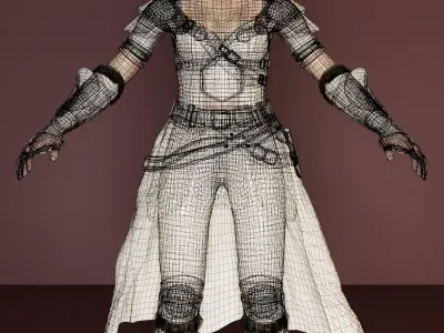 woman-warrior Low-poly 3D model