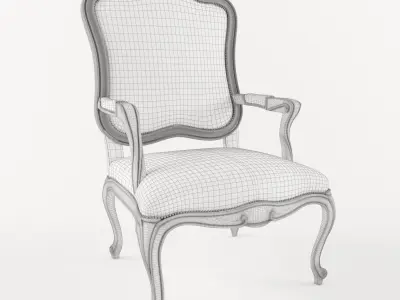  Antique Classic Bergere Armchair 3D model