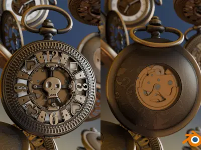 Steampunk Pocket Watch 3D model