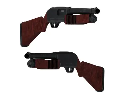Shotgun with barrel 3D model