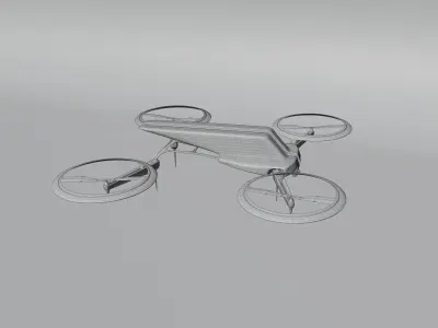 Sci-fi Drone-Back to the Future  Low-poly 3D model
