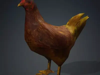 Free low-poly Hen Free low-poly 3D model