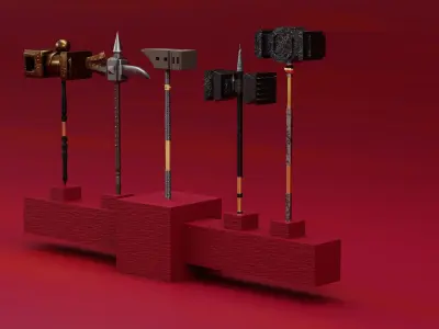 Hammer  Low-poly 3D model get